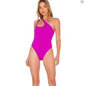 L*SPACE LSPACE x Revolve Phoebe Magenta One Shoulder One Piece Swim NWT Size 6